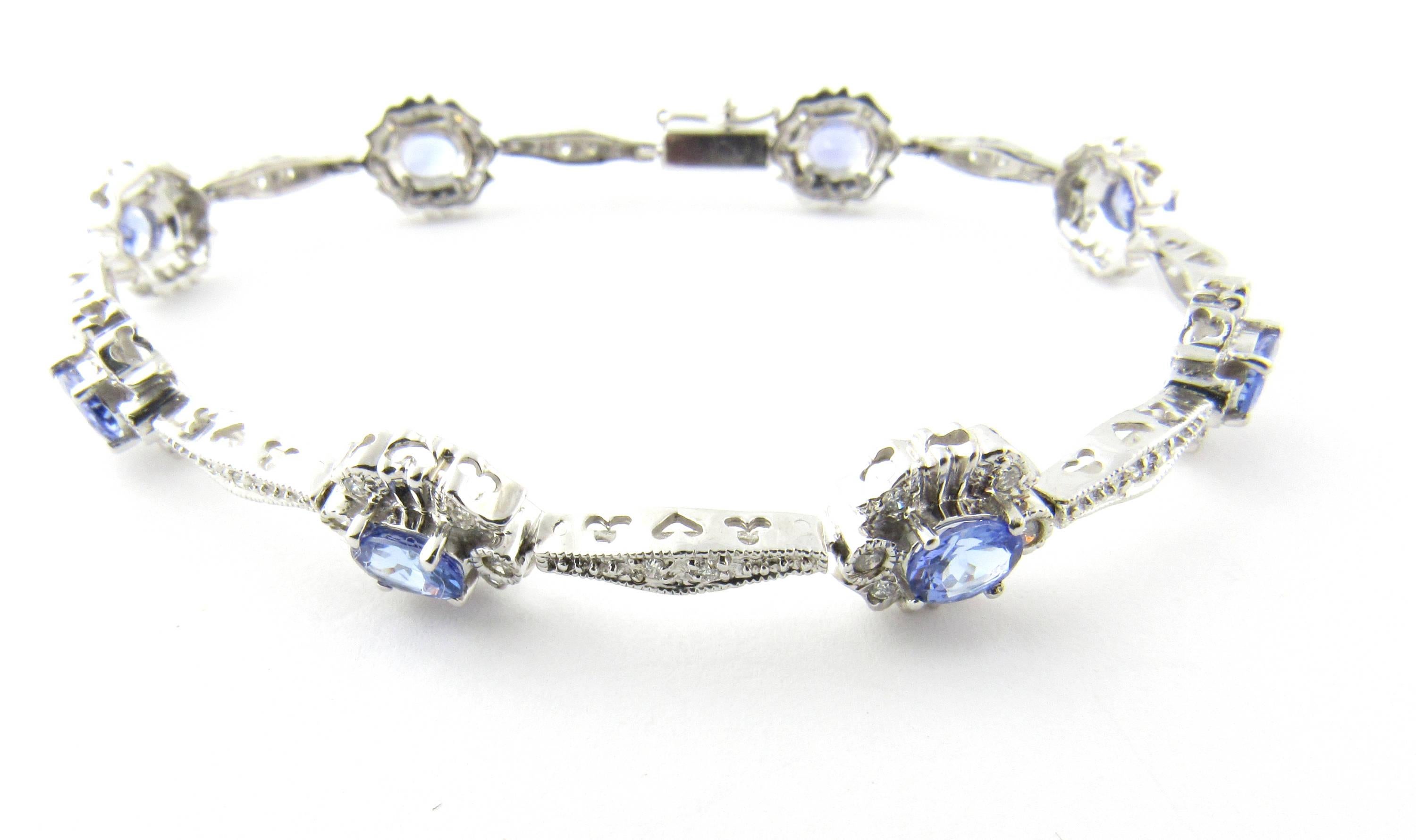 Women's 14 Karat White Gold Tanzanite and Diamond Bracelet