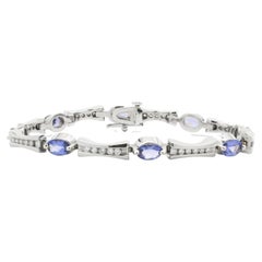 14 Karat White Gold Tanzanite and Diamond Bracelet