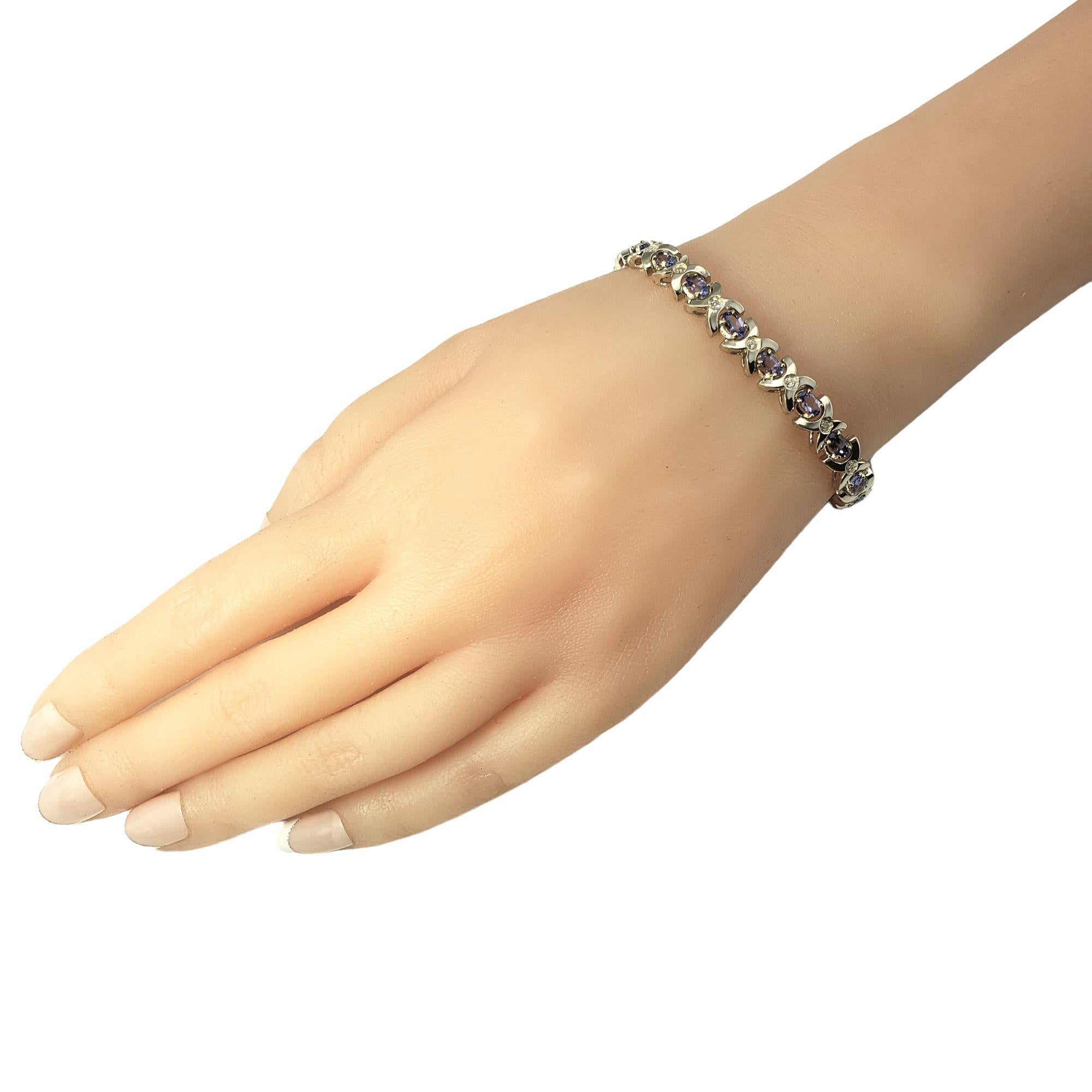 Women's 14 Karat White Gold Tanzanite and Diamond Bracelet #13108 For Sale