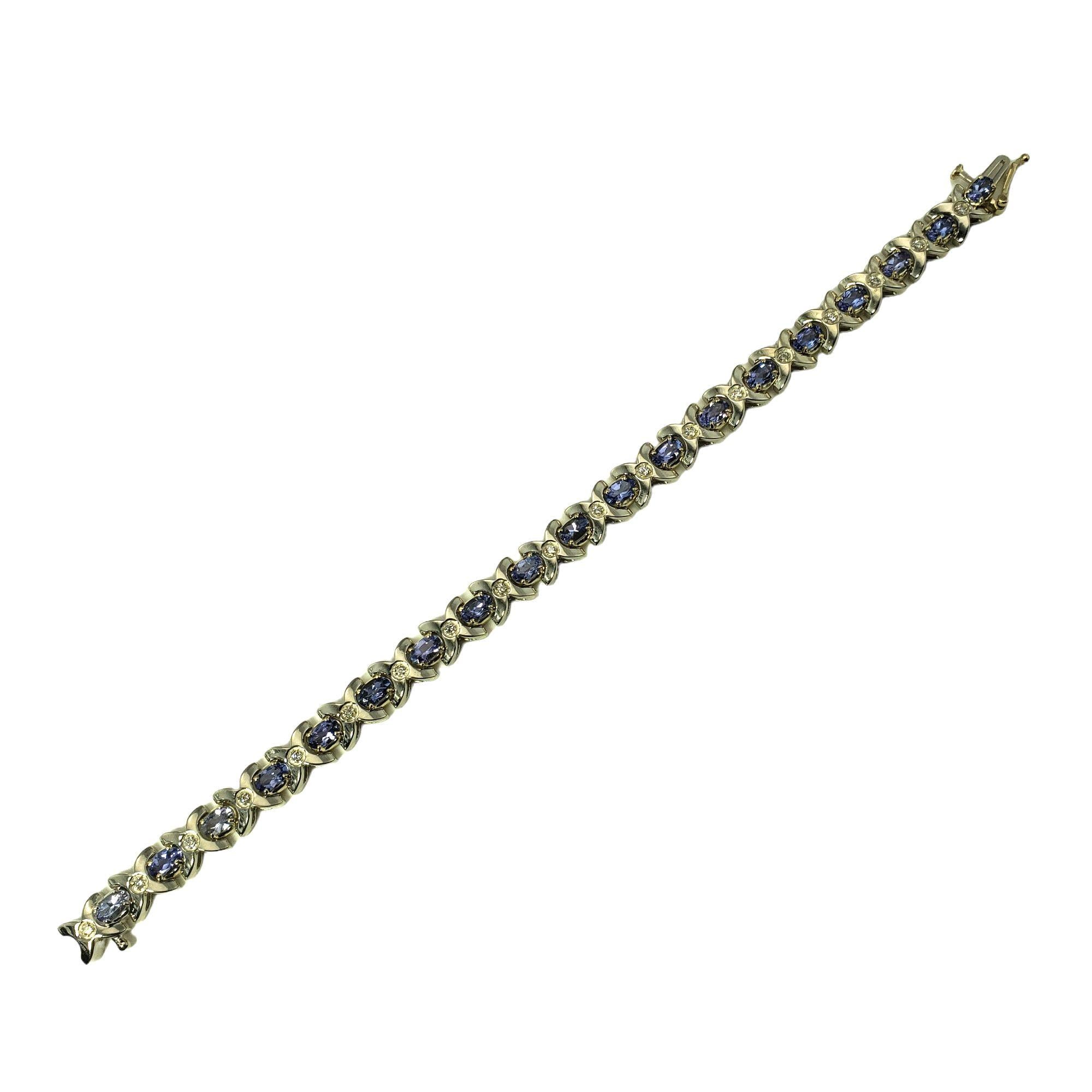 Bracelet en or blanc 14 carats avec tanzanite et diamants n° 13108 en vente 2