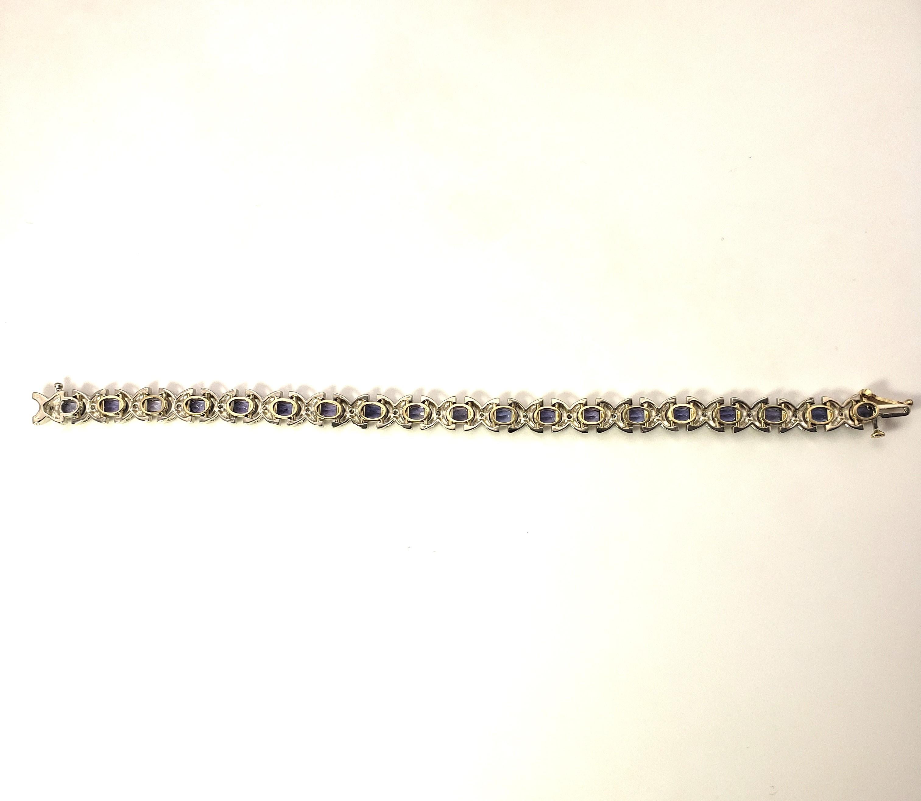 Bracelet en or blanc 14 carats avec tanzanite et diamants n° 13108 en vente 4