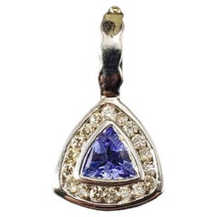 Pendentif en or blanc 14 carats avec tanzanite et diamant n°17303