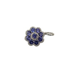 14 Karat White Gold Tanzanite and Diamond Pendant #19455