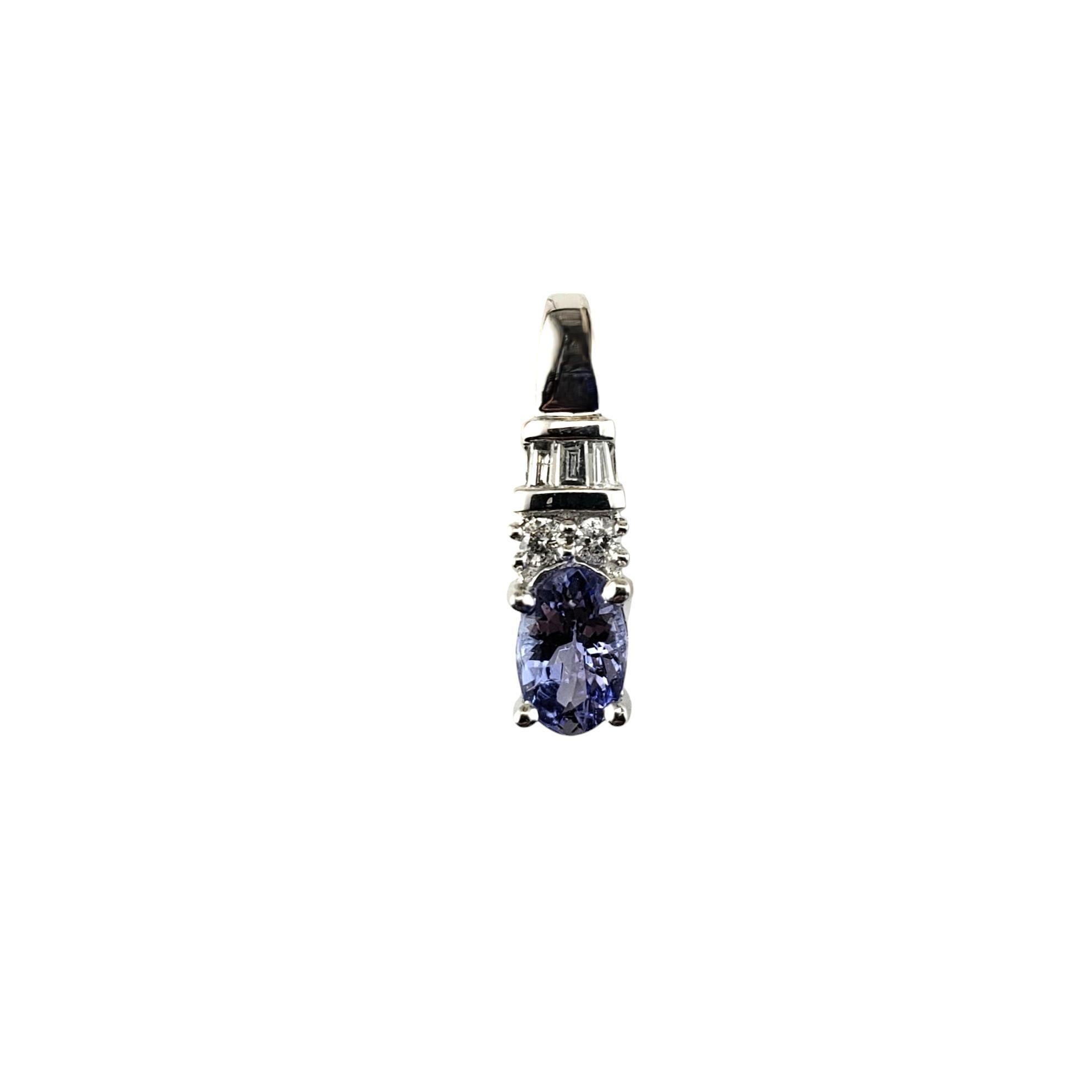 14 Karat White Gold Tanzanite and Diamond Pendant #20362
