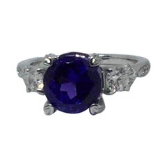 14 Karat White Gold Tanzanite and Diamond Ring