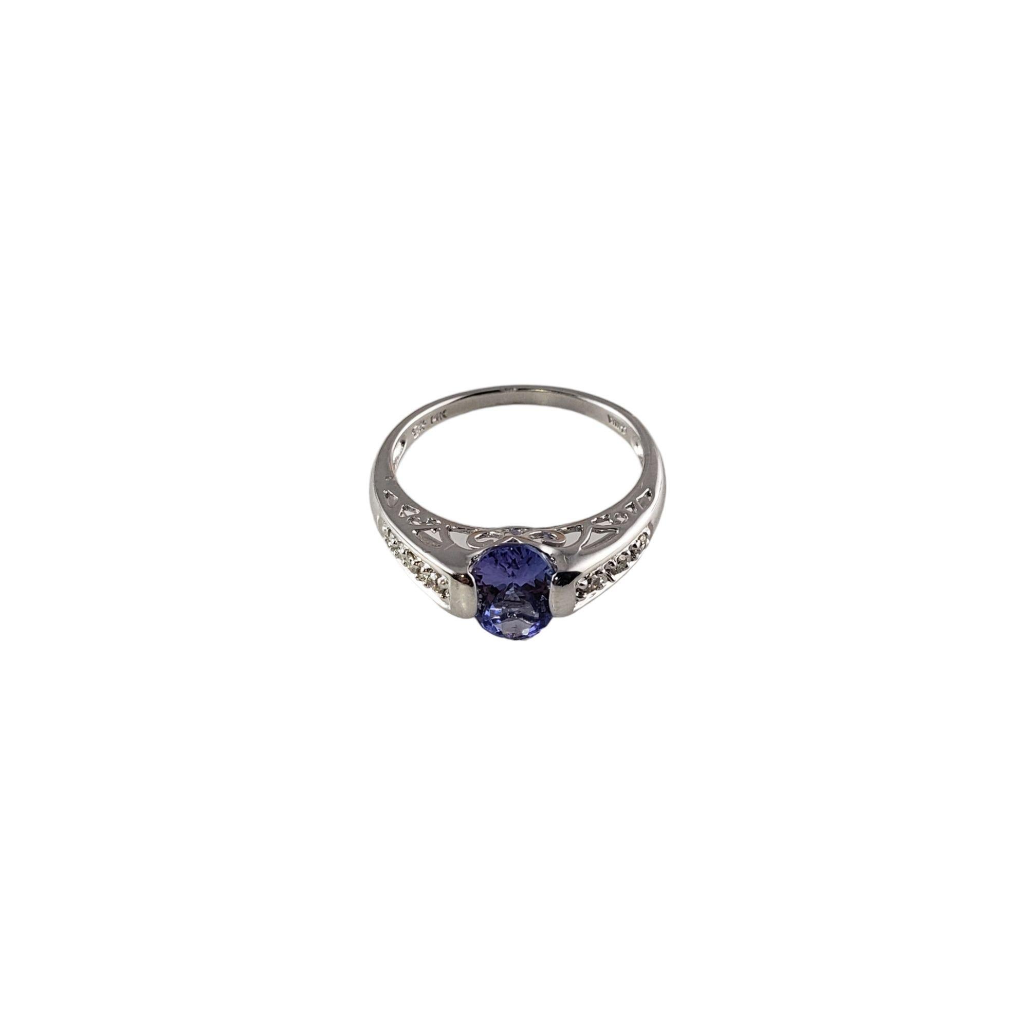 14 Karat White Gold Tanzanite and Diamond Ring #13916 In Good Condition For Sale In Washington Depot, CT