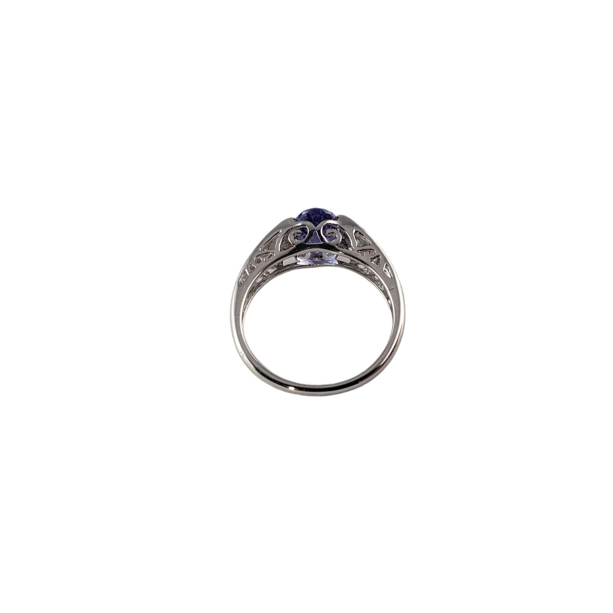 14 Karat White Gold Tanzanite and Diamond Ring #13916 For Sale 4