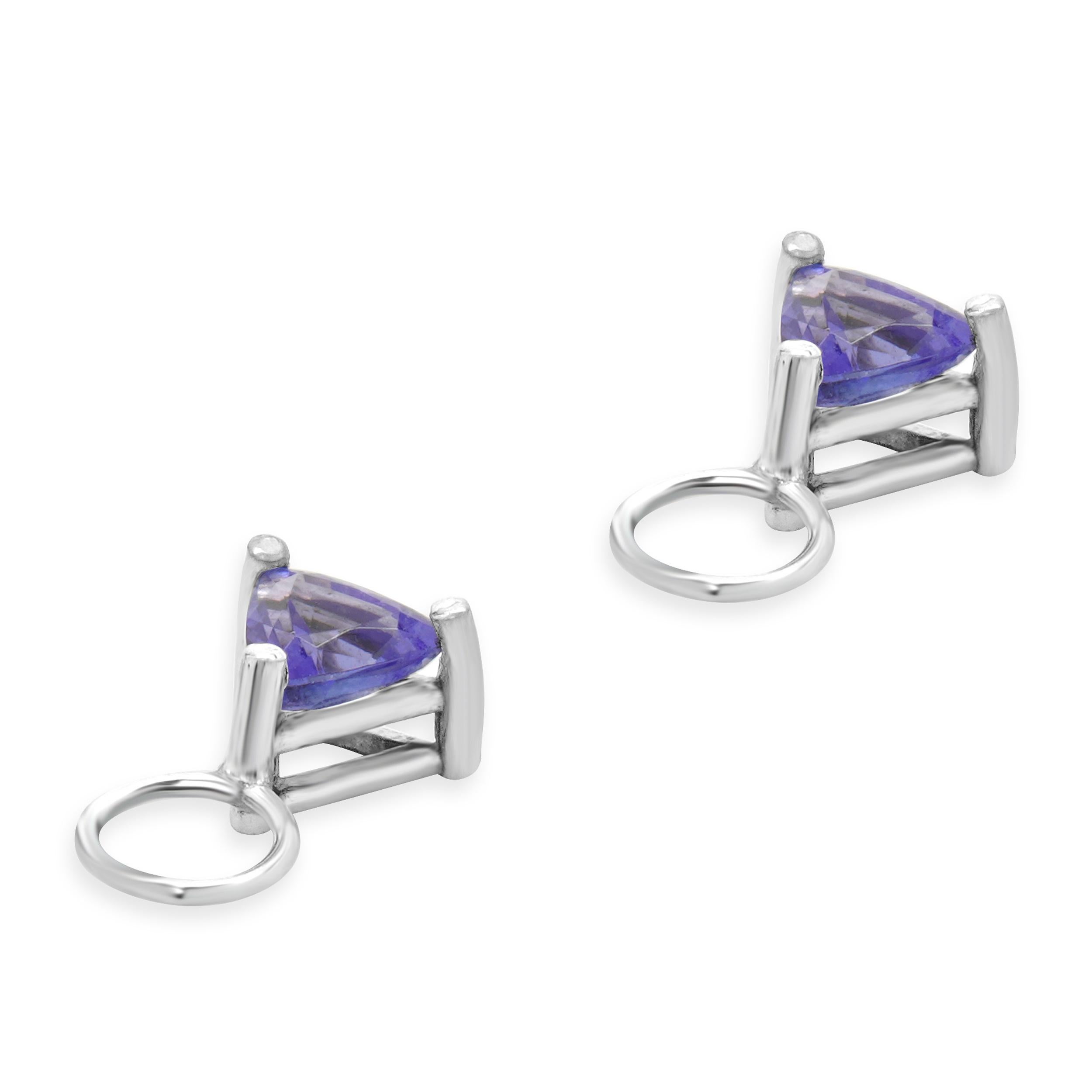 Orecchini con tanzanite in oro bianco 14 carati In condizioni ottime in vendita a Scottsdale, AZ