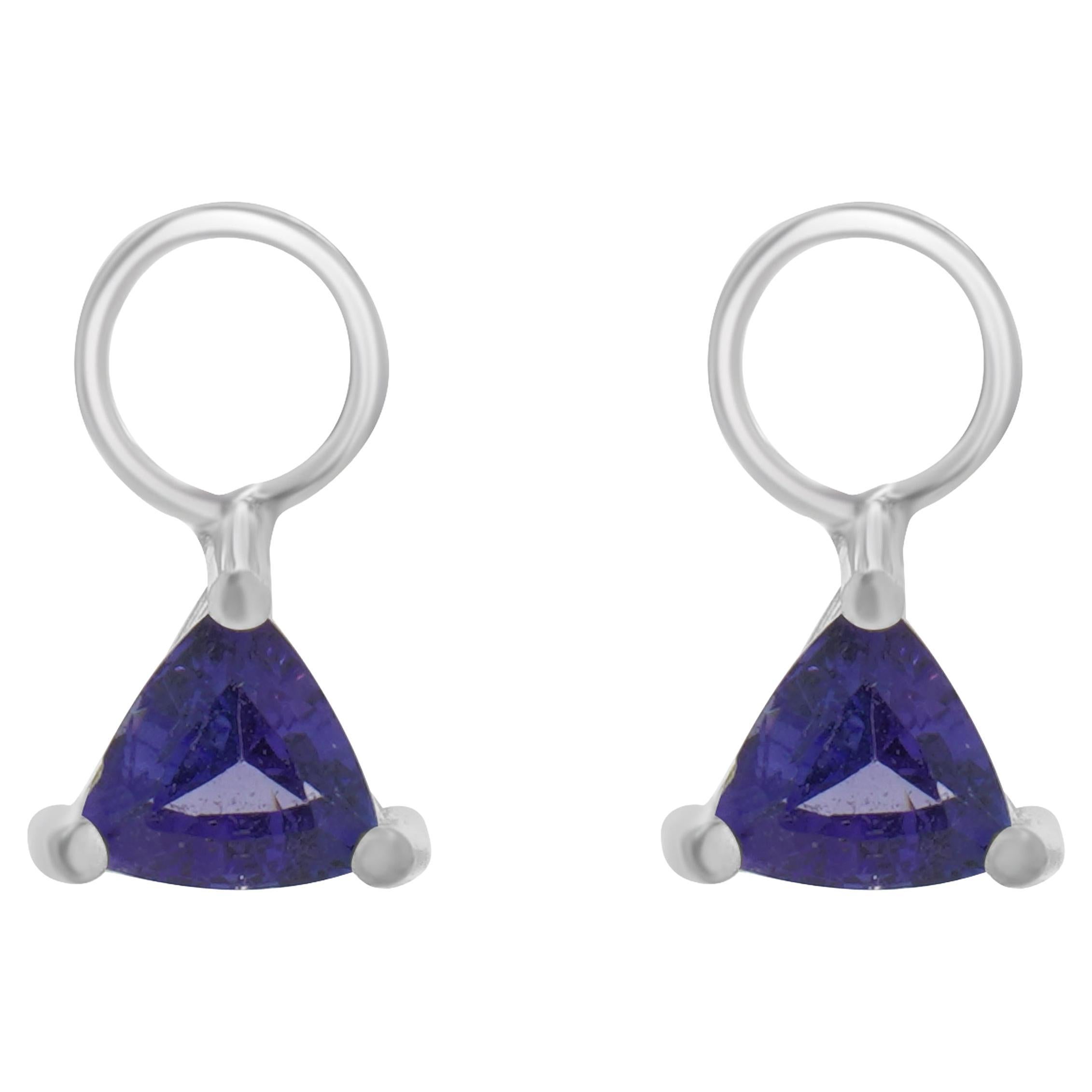 14 Karat White Gold Tanzanite Earring Enhancers