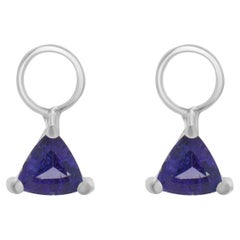 Boucles d'oreilles en or blanc 14 carats Tanzanite Enhancers