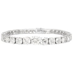 14 Karat White Gold Tennis Bracelet With 15.66 Carat of Diamonds 14 Karat White Gold Tennis Bracelet With 15.66 Carat of Diamonds