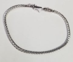 14 Karat White Gold Tennis Bracelet with 75 Round Diamonds 3.01 Carat