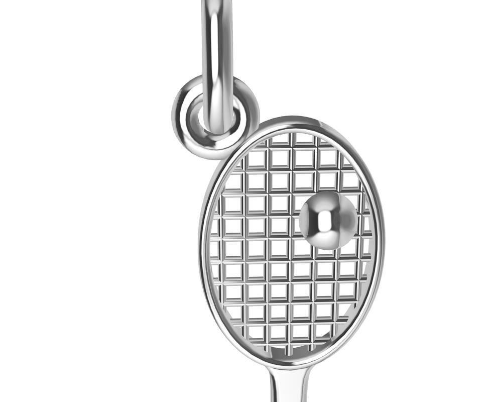 14 Karat White Gold Tennis Racket Charm, Summer is here. Get back into the swing of things. So much Love to go around on and off the courts.  Gift yourself for the fabulous sport of tennis. Or someone else.The sweat is worth it.  I am back on the