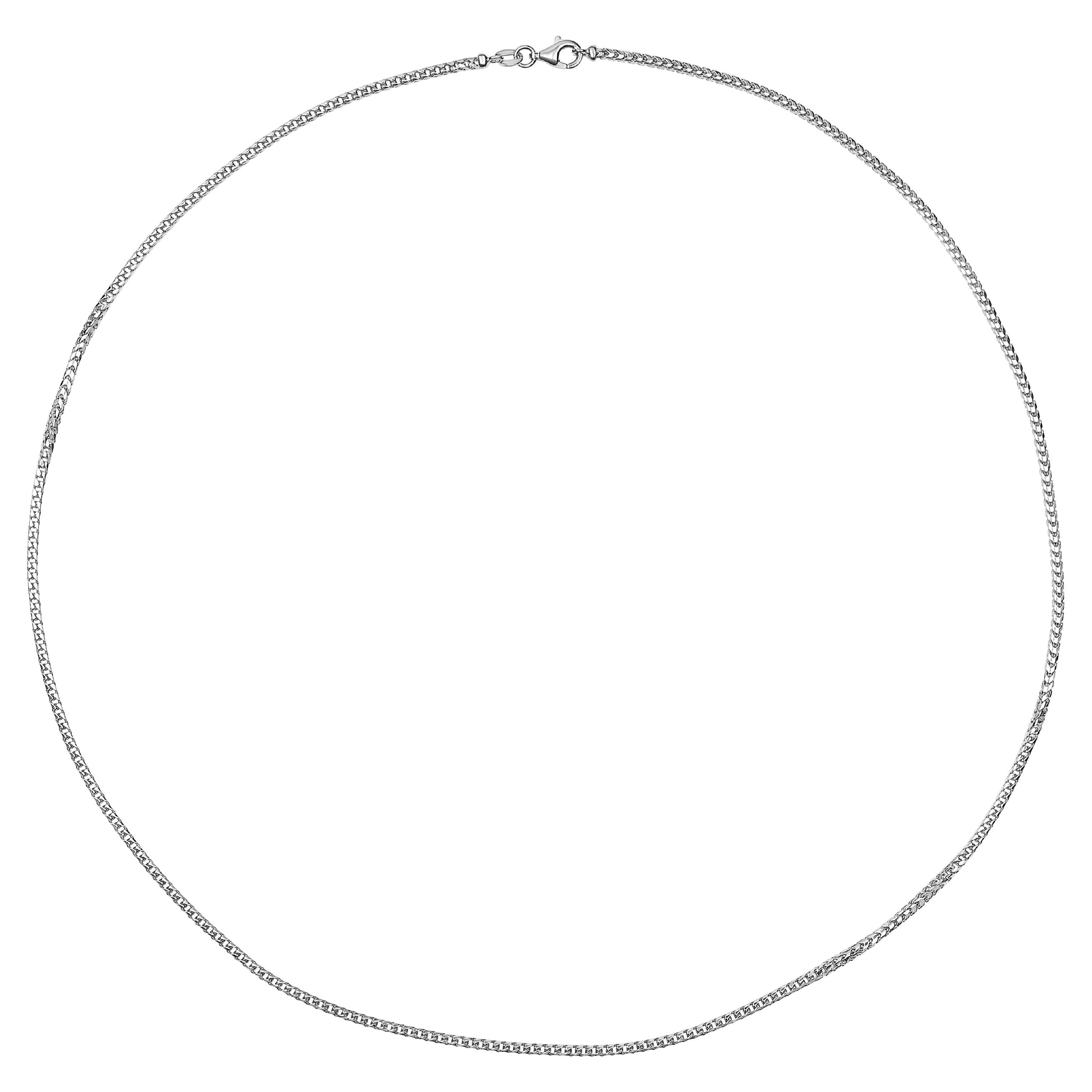 14 Karat White Gold Thick Minimalist Rombo Chain Necklace, Shlomit Rogel For Sale