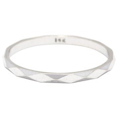 14 Karat White Gold Thin Faceted Eternity Band Ring