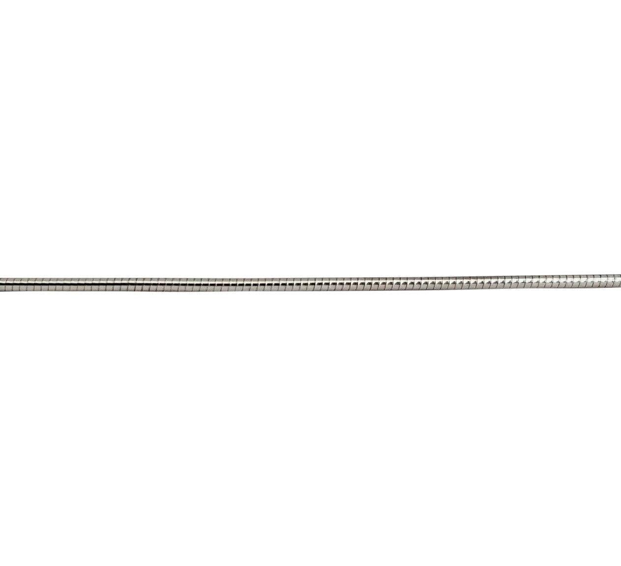 Women's or Men's 14 Karat White Gold Thin Solid Snake Link Necklace, Italy
