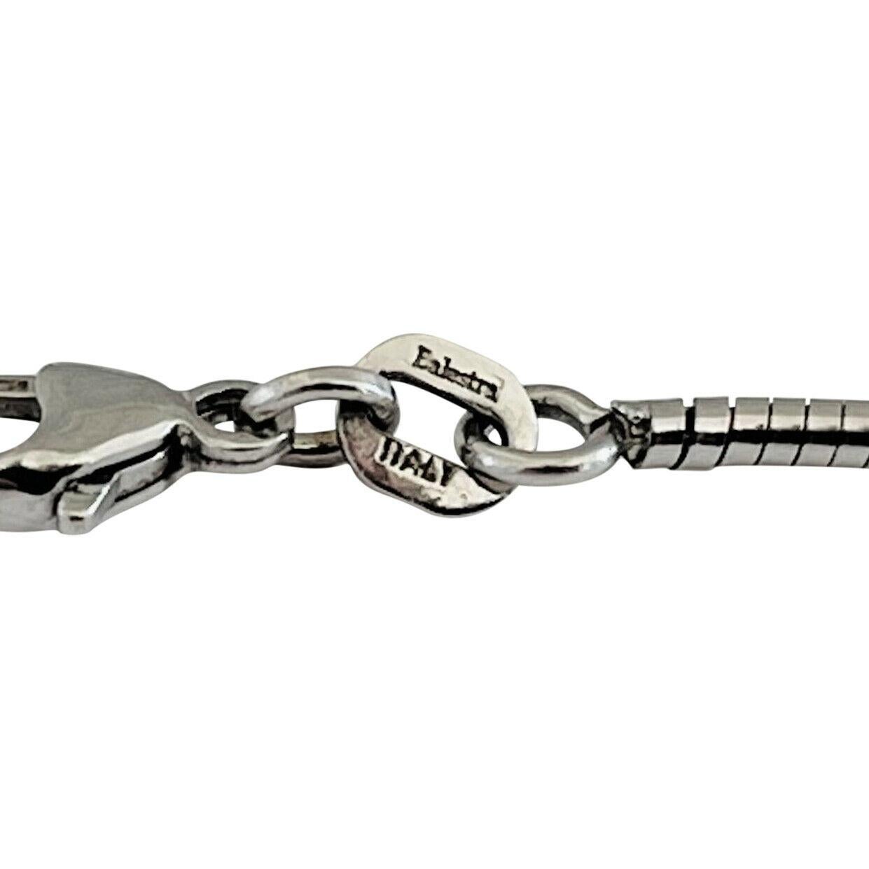 14 Karat White Gold Thin Solid Snake Link Necklace, Italy 3