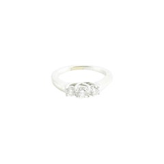 Vintage 14 Karat White Gold Three-Stone Diamond Ring