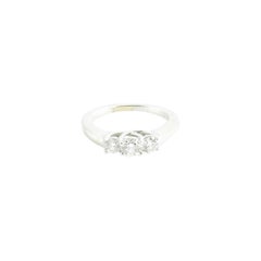 14 Karat White Gold Three-Stone Diamond Ring