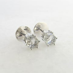 14 Karat White Gold Tourmalinated Quartz Earrings