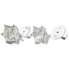 14 Karat White Gold Tourmalinated Quartz Earrings