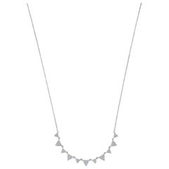 14 Karat White Gold Triangle Diamond Necklace '1/2 Carat'