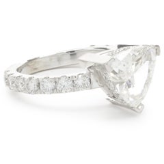 14 Karat White Gold Trillion Cut Diamond Engagement Ring