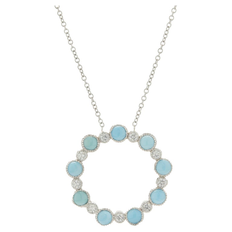 14kt Turquoise Rondel Necklace + 14K Circle Clasp main image 1