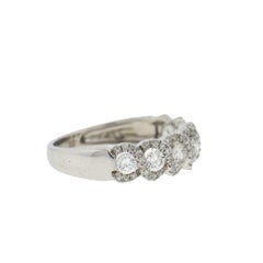 14 Karat White Gold Twist Style Diamond Band Ring 1 Carat