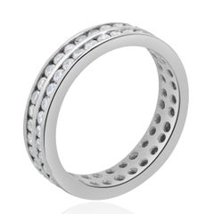 18 Karat White Gold Two Row Diamond Eternity Band