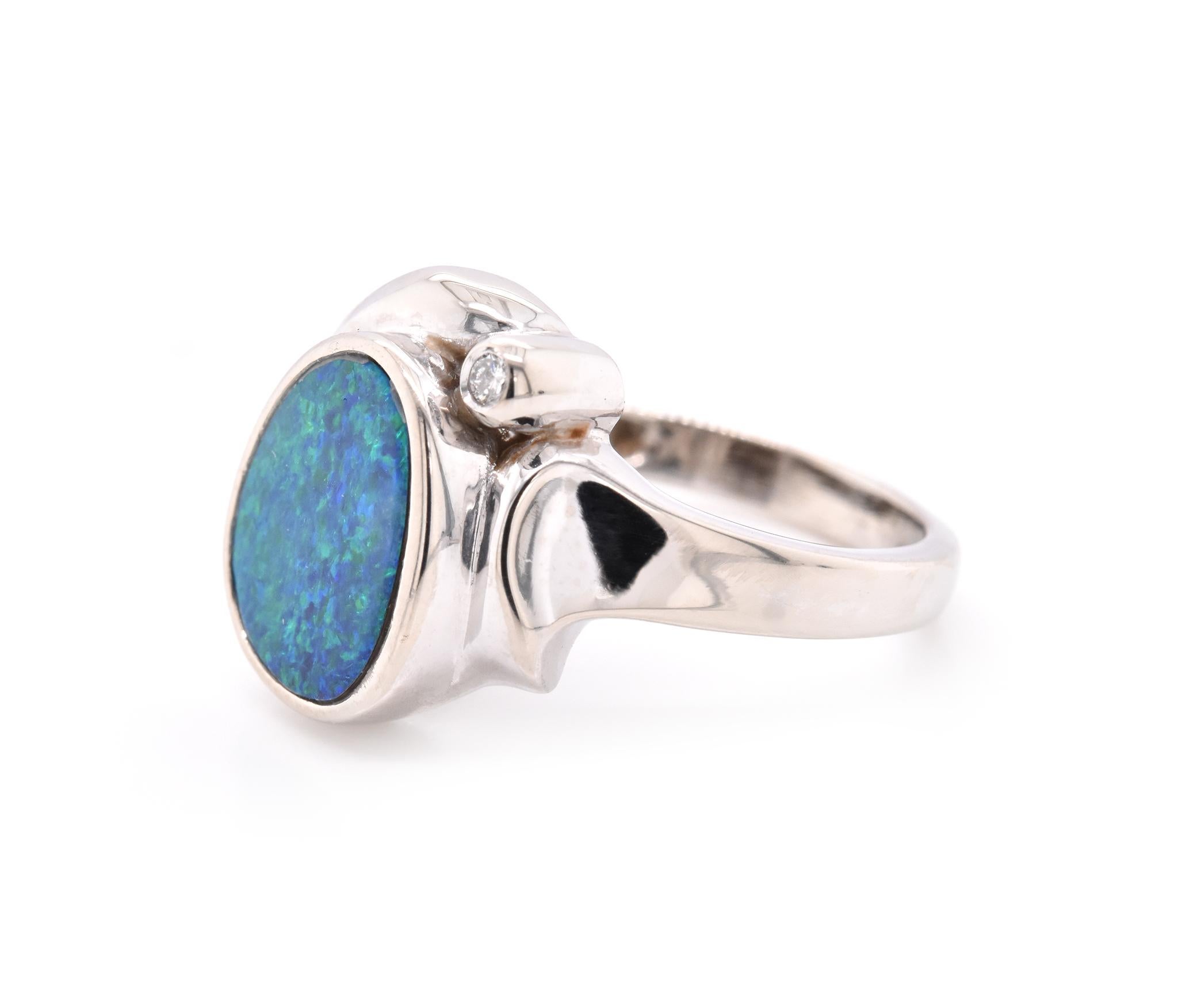 antique black opal ring