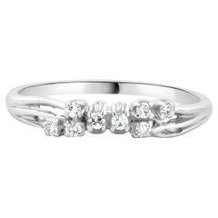 Anillo Bypass Diamante Vintage Oro Blanco 14 Kilates