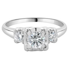 14 Karat White Gold Vintage Diamond Engagement Ring