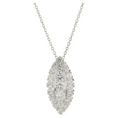 14 Karat White Gold Vintage Diamond Slide Pendant