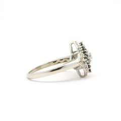 14 Karat White Gold Vintage Sapphire and Diamond Star Ring