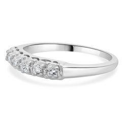 14 Karat White Gold Vintage Single Cut Diamond Band  Designer: Custom Material: