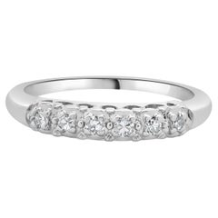 14 Karat White Gold Vintage Single Cut Diamond Band  Designer: Custom Material: