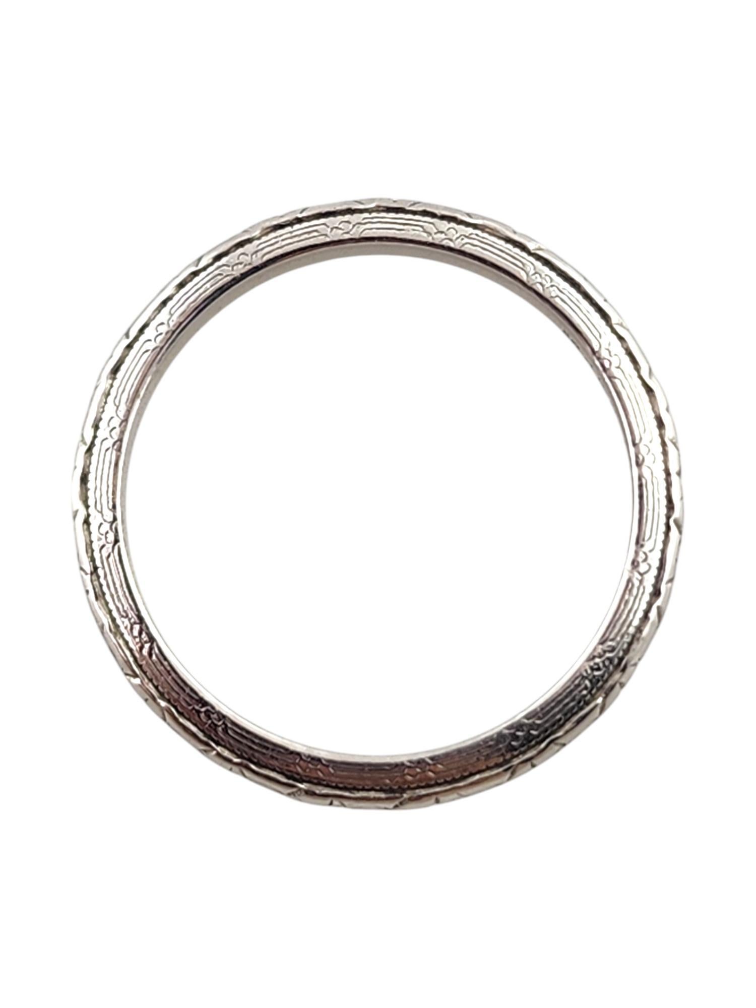 Women's 14 Karat White Gold Wedding Band Size 5.5 #19379 For Sale