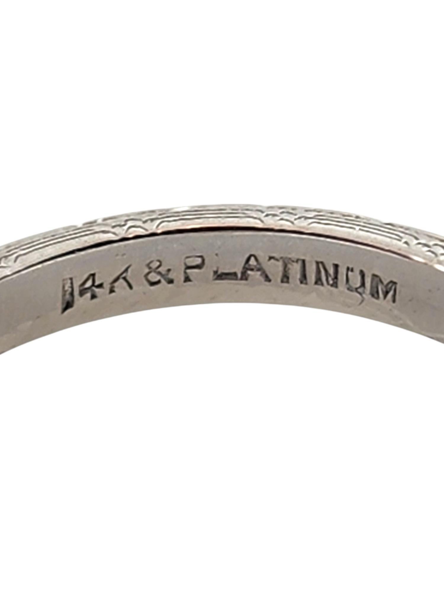 14 Karat White Gold Wedding Band Size 5.5 #19379 For Sale 1