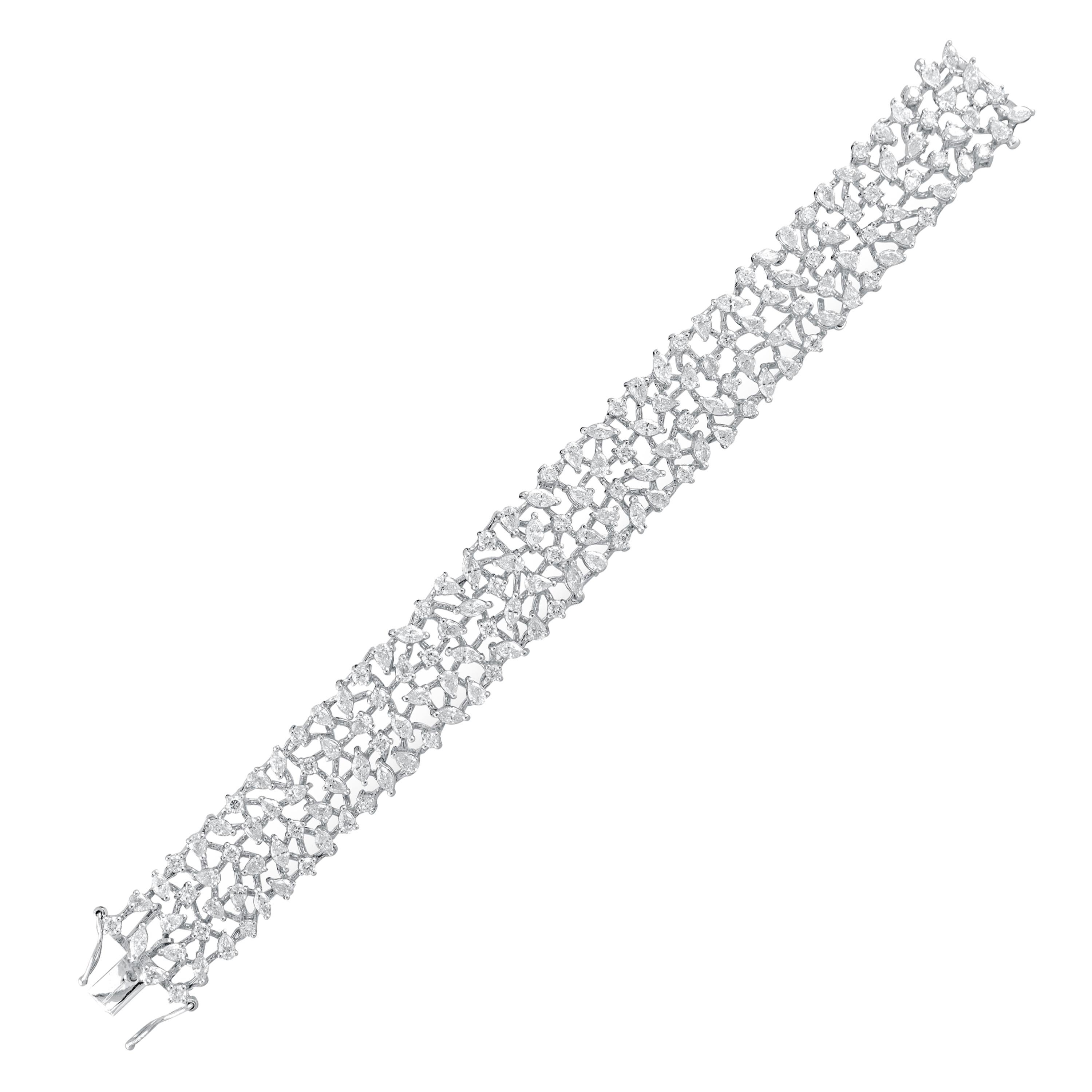 Bracelet tennis en or blanc 14 carats avec diamants blancs en vente