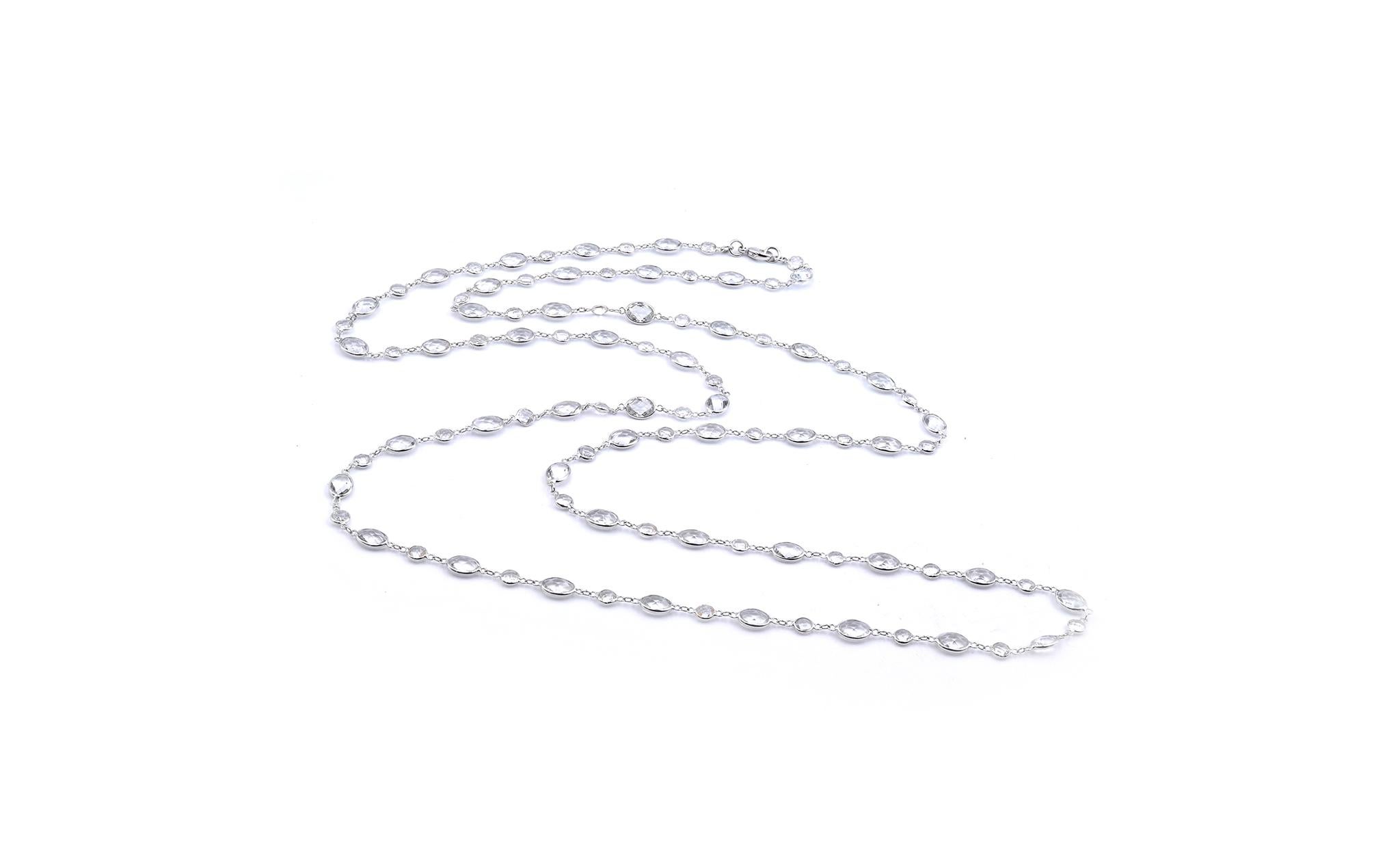 Material: 14K white gold
Dimensions: necklace measures 40-inches
Weight: 18.26 grams