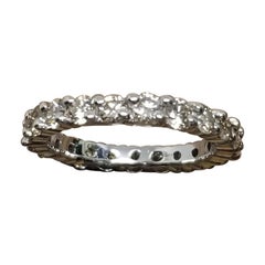 14 Karat White Gold Wide Diamond Eternity with Shared Prongs