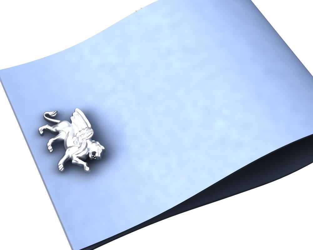 Contemporary Platinum Winged Griffin Cufflinks For Sale