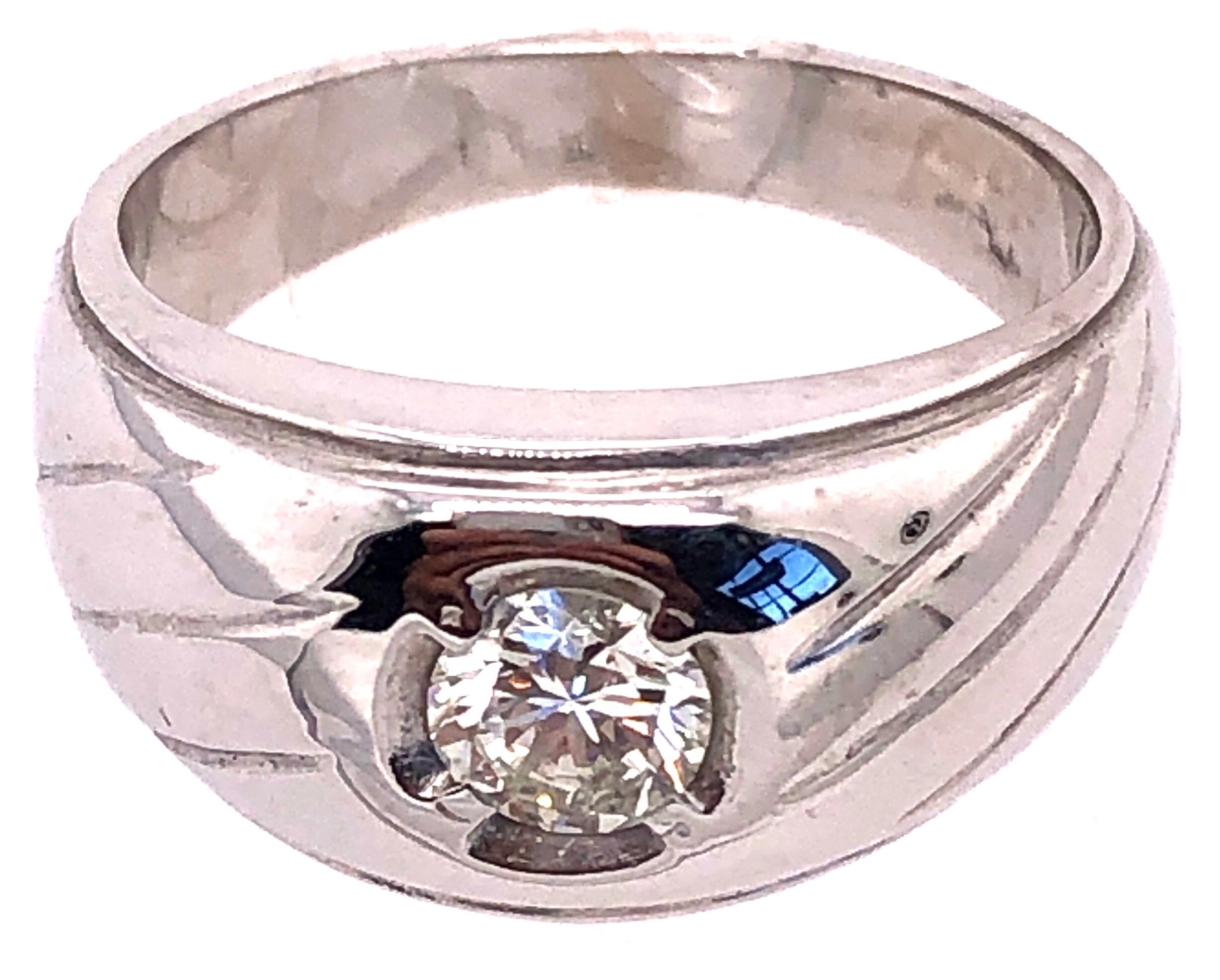Alliance solitaire en or blanc 14 carats avec diamants 0,50 TDW en vente 4