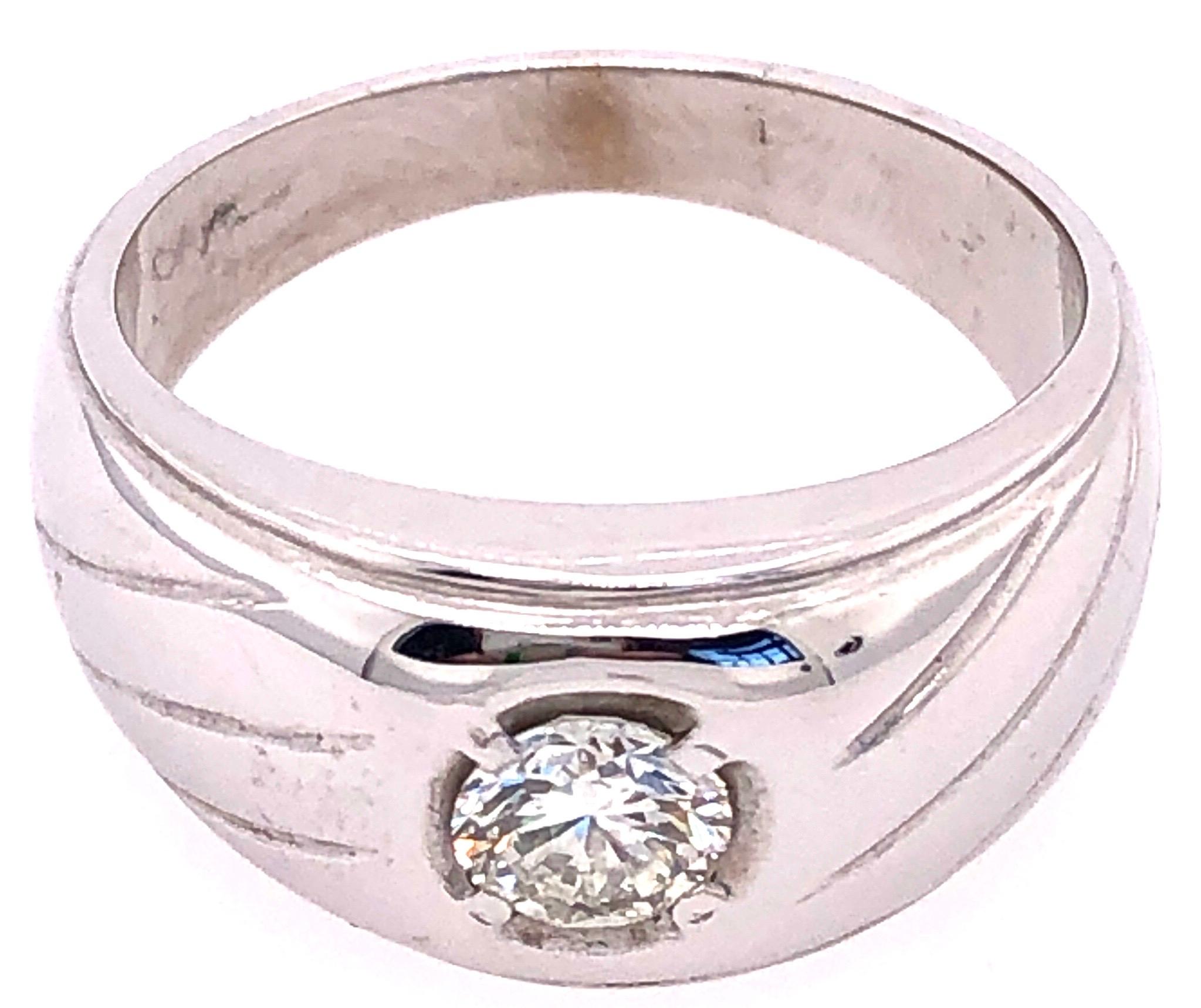 Alliance solitaire en or blanc 14 carats avec diamants 0,50 TDW Bon état - En vente à Manhasset, NY