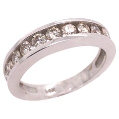 Anneau / bague de mariage en or blanc 14 carats avec diamants 1,20 TDW
