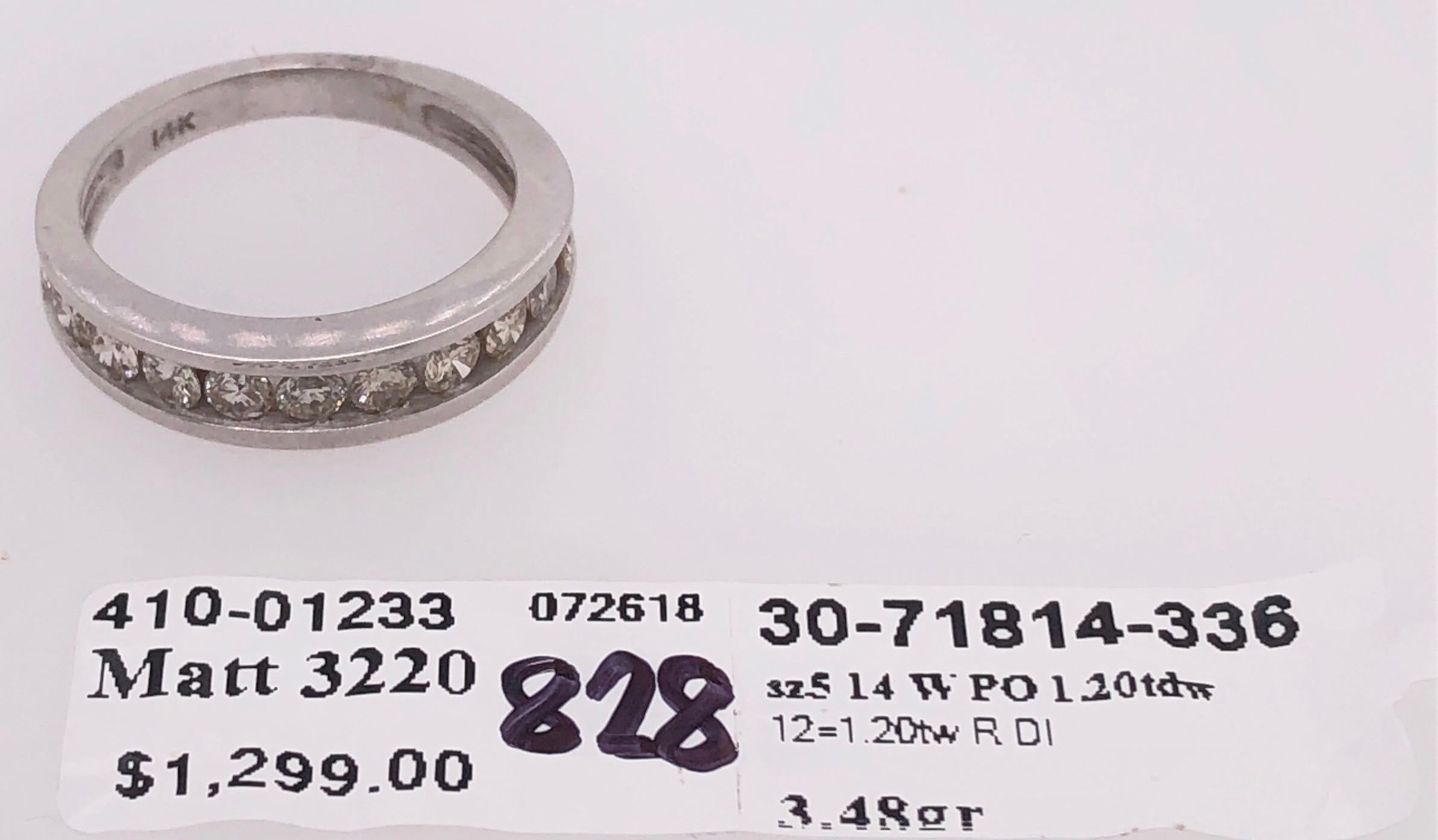 14 Karat White Gold with Diamonds Band / Bridal Ring 1.20 TDW For Sale 3