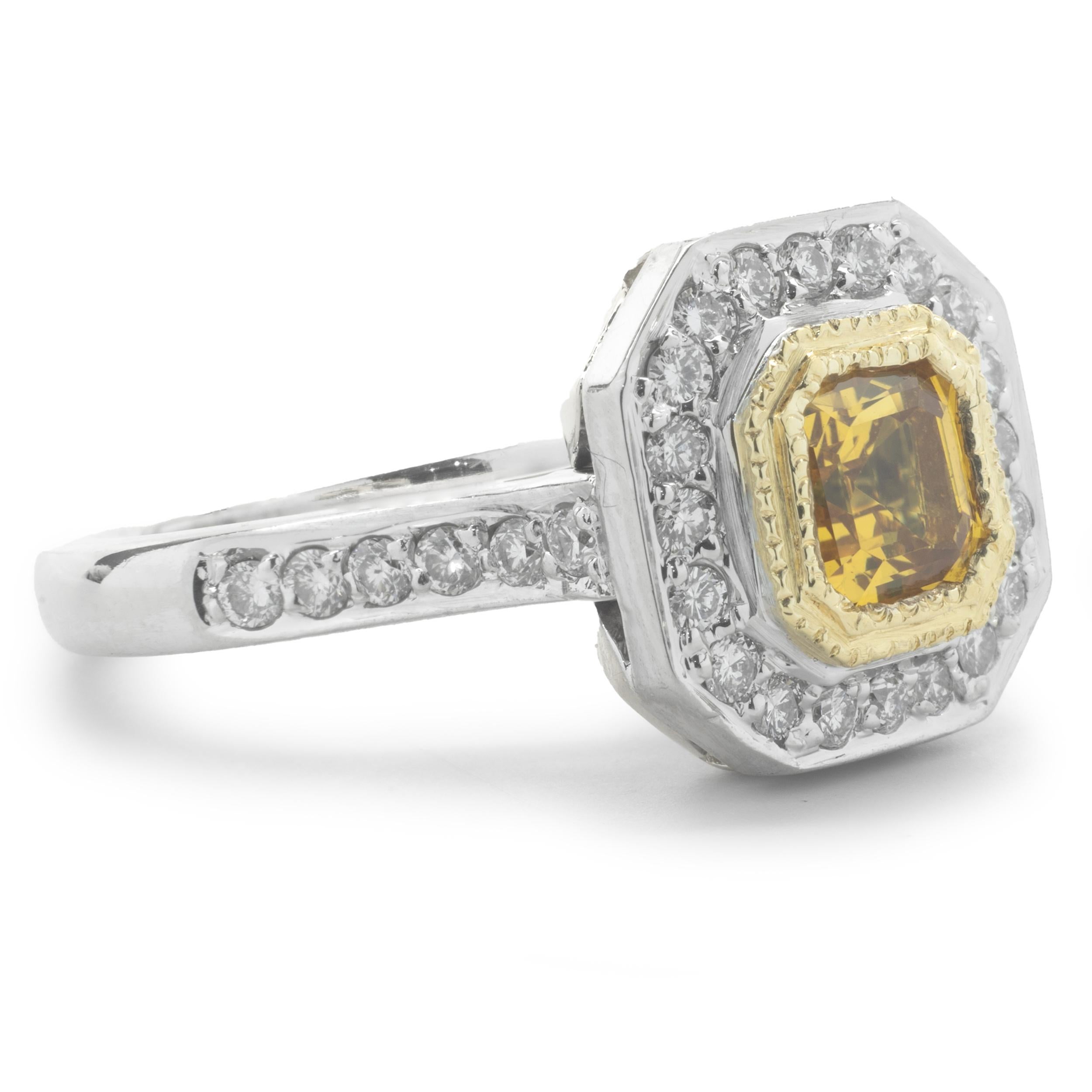 Material: 14K white gold
Diamonds: 28 round brilliant cut = .56cttw
Color: G
Clarity: SI2
Sapphire: 1 asscher cut= 0.81ct
Ring Size: 7 (allow up to two additional business days for sizing requests)
Weight: 8.15 grams
