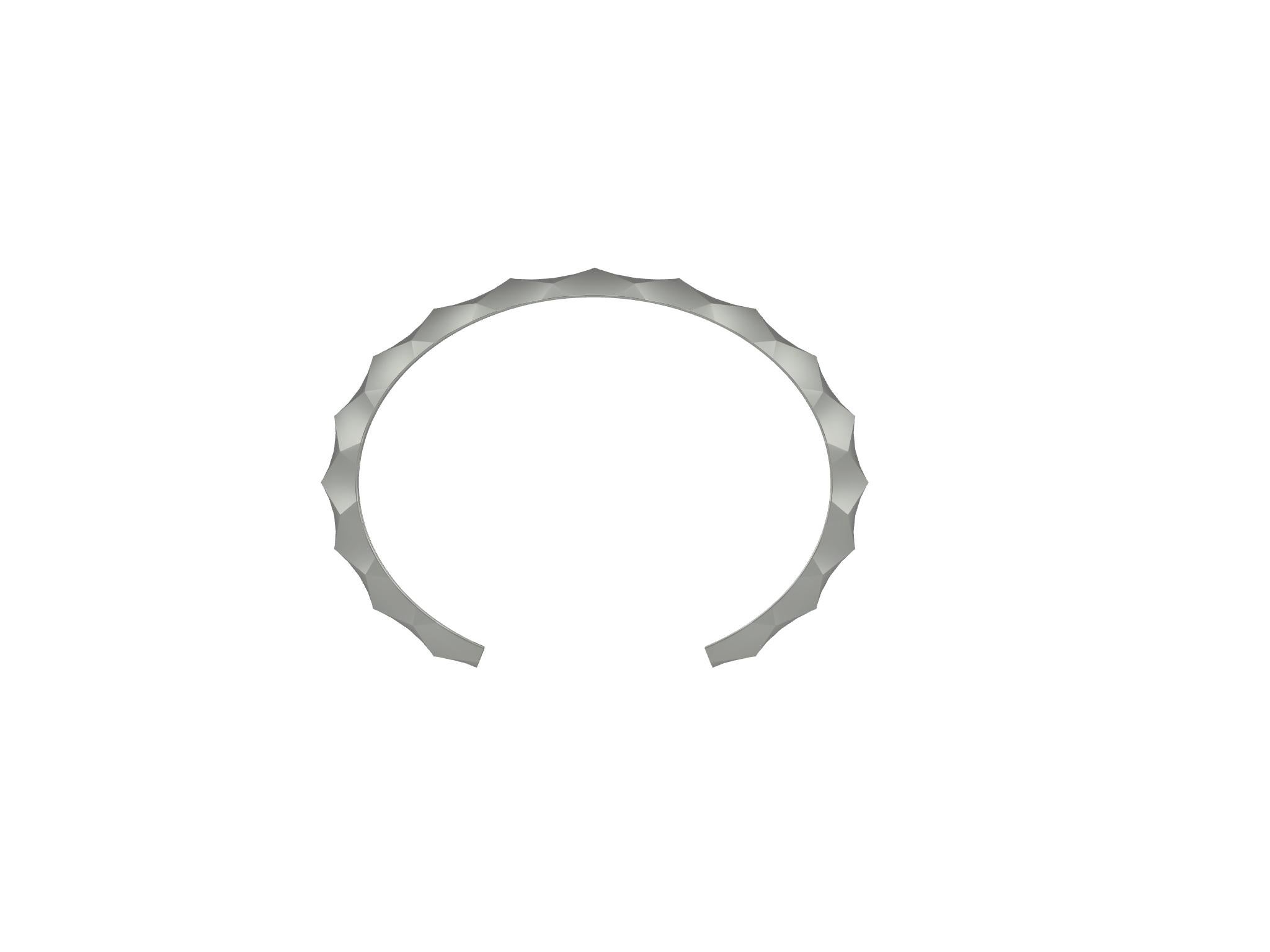 14 Karat Weiß Rhombus Unisex-Manschettenarmband (Zeitgenössisch)