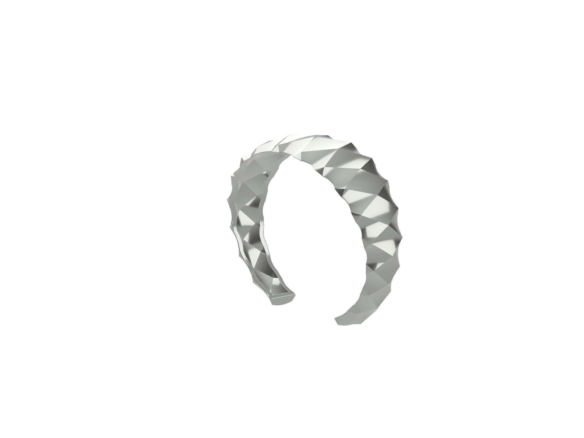 14 Karat Weiß Rhombus Unisex-Manschettenarmband 6